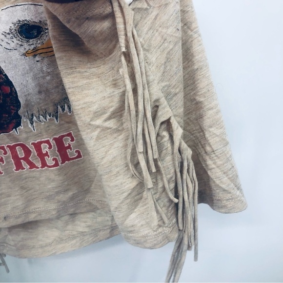 XXI Women’s tan‎ spaghetti strap crop top Size Small biker chick rocker - Picture 3 of 11